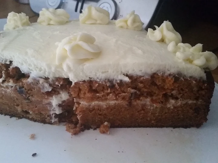 Easy Steps to Prepare Carrot Cake with cream cheese frosting which Delicious