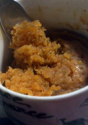 A picture of Moist Vegan Carrot Mug Cake.