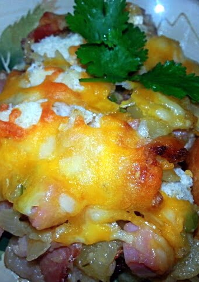 A picture of Drunken Cheesy Hog Heaven.
