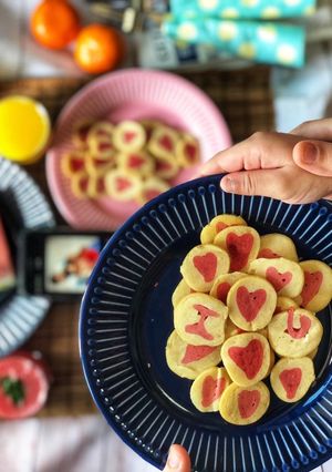 A picture of Heart Shaped Pancakes perfect Sunday breakfast.
