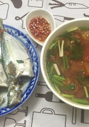 Hình của món Cá Trác Xanh nấu ngót.