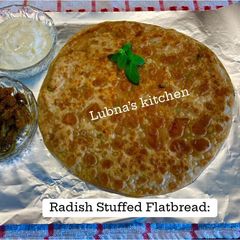 A picture of Radish Stuffed Flatbread:.