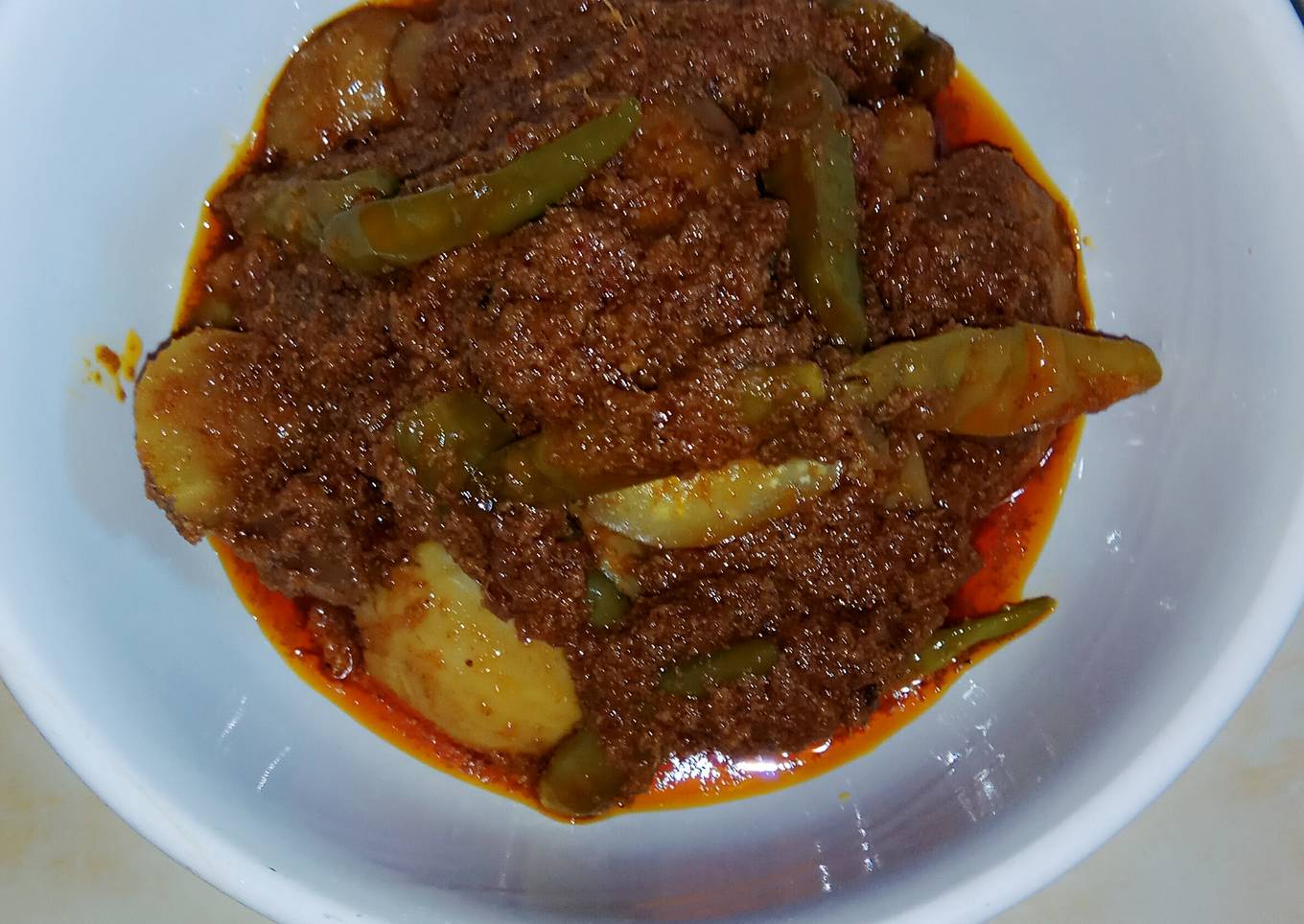 Rendang jengkol cabe