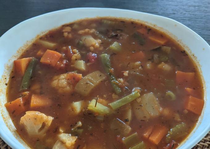 Steps to Prepare Perfect Instant Pot Vegetable Soup (V/GF)