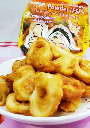 Hình của món Mực lăn bột chiên giòn.