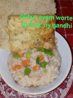 Foto resep Bubur ayam wortel (masak di rice cooker)