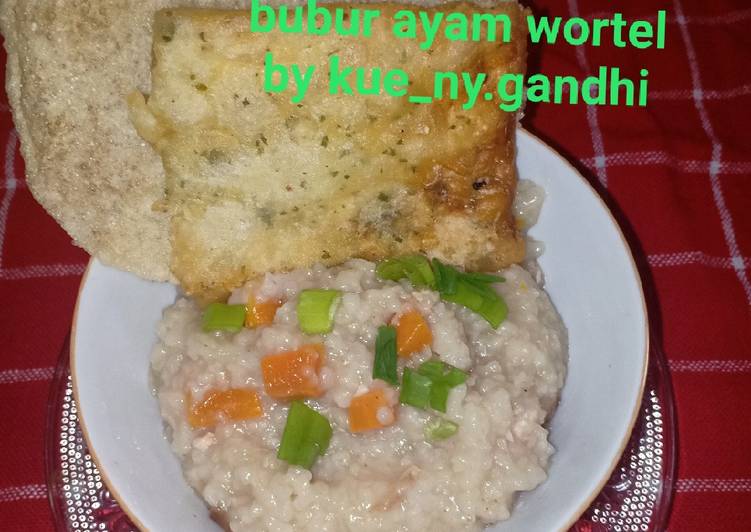 Resep !MANTAP Bubur ayam wortel (masak di rice cooker) ide masakan sehari hari