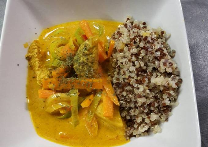 How to Cook Appetizing Chicken curry with quinoa (gluten free)