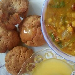 A picture of Dal  Bati With  Air  Fryer / Gujrati Recipe.