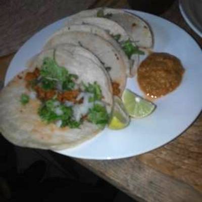 Tacos de soya con chorizo Receta de Flor Torrez- Cookpad