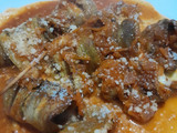 Berenjenas rellenas con queso al horno