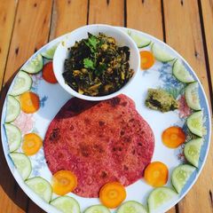 A picture of Beetroot paratha.