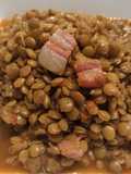 Llenties amb cansalada ibèrica