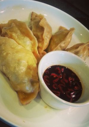 A picture of Weezy's incredible pork pot stickers!.