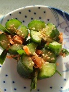 A picture of Korean-Style Cucumber Kimchi.