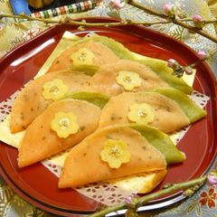A picture of For Hinamatsuri or Hanami, Cherry Blossom Crêpes.