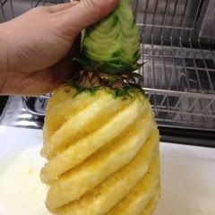 Simple Pineapple Cutting Technique A picture of Simple Pineapple Cutting Technique.