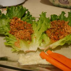 Buffalo Chicken Lettuce Wraps with Ranch Carrot Relish A picture of Buffalo Chicken Lettuce Wraps with Ranch Carrot Relish.