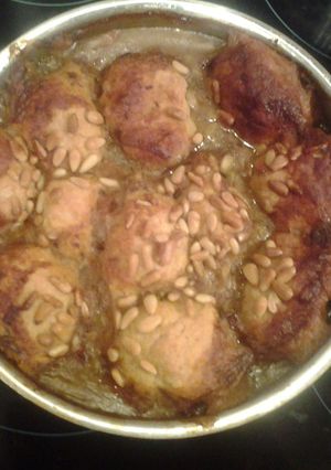 A picture of Chicken stew & dumplings.