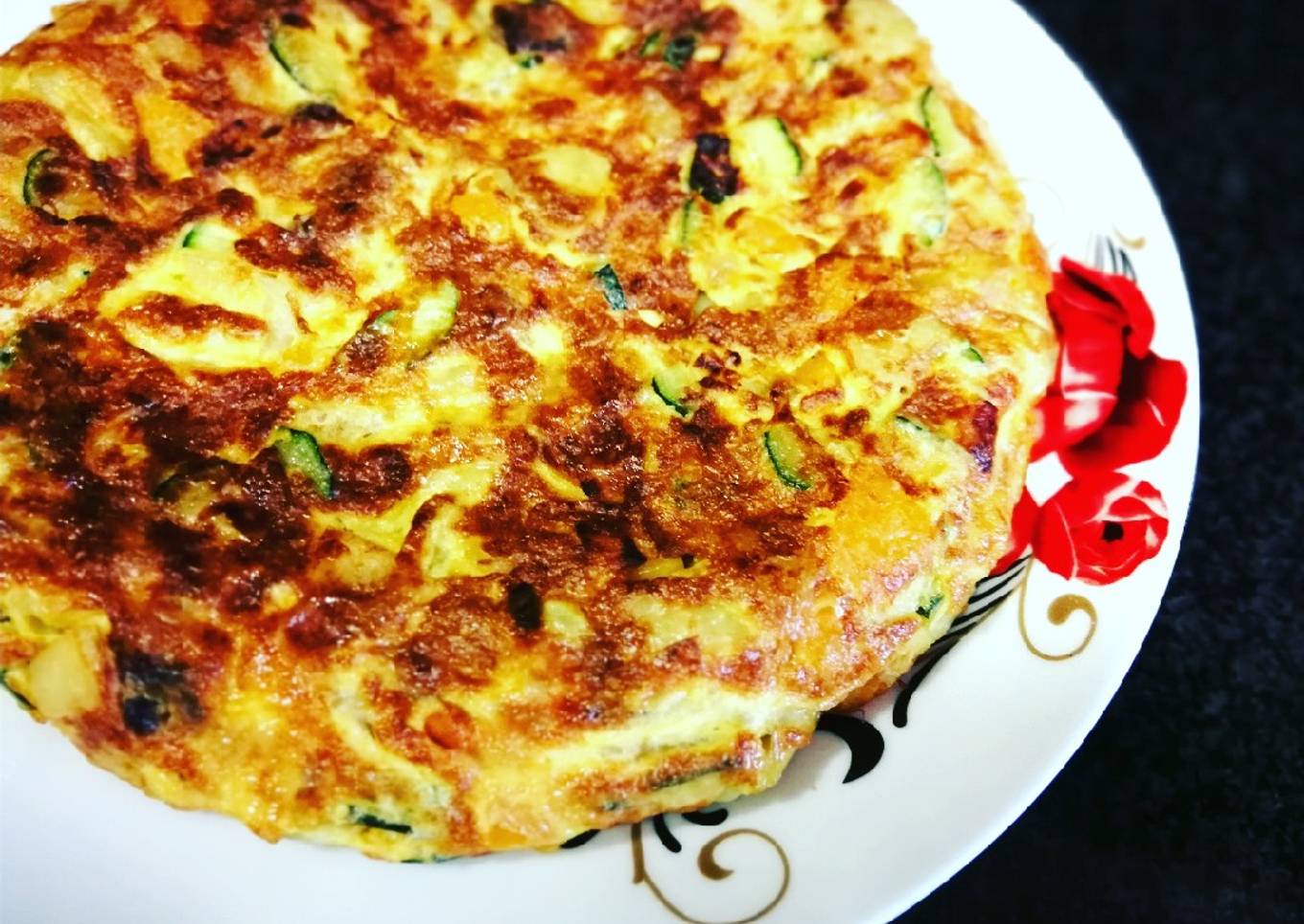 Tortilla tres hortalizas