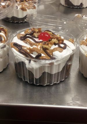 A picture of Brownie sundae.
