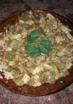 صورة لوصفة باذنجال مشوي مع فلفلة حلوة