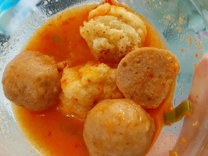 Langkah Gampang Menyiapkan Resep Cireng kuah baso pedas yang Sempurna Anti Ribet, Mantap