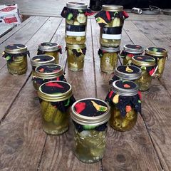 Hot bathed dill pickles 24hr A picture of Hot bathed dill pickles 24hr.