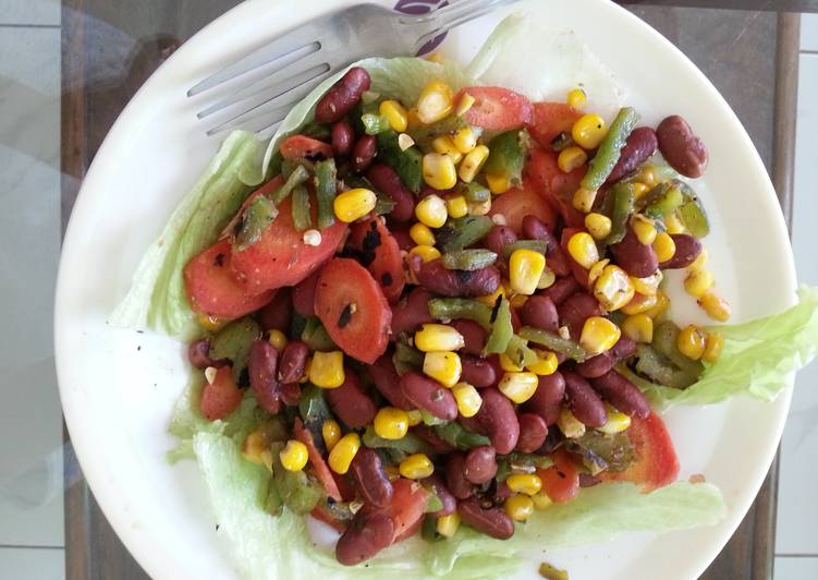 Recipe of Super Quick Homemade Red bean Veggie Salad