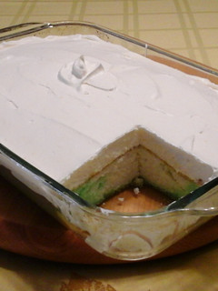 A picture of Jello poke cake.