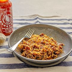 A picture of Aubergine Thai roasted noodles.