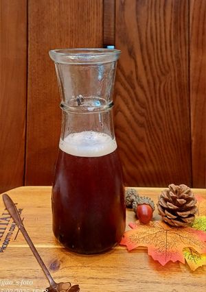 Hình của món Trà kombucha mix siro dâu tằm.
