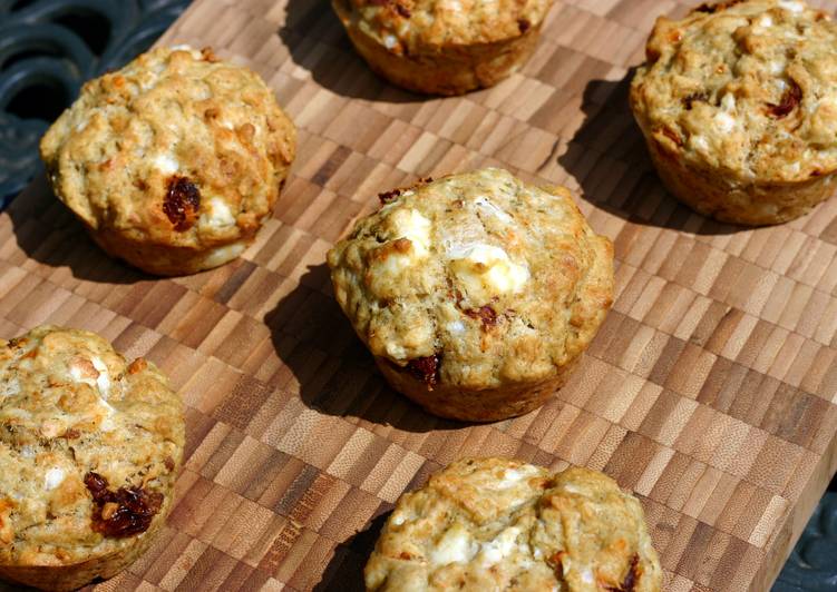 Steps to Prepare Ultimate Sophie's feta, sundried tomato and pesto muffins