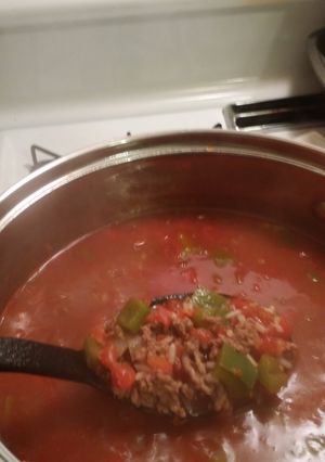 A picture of My Fav! Stuffed Pepper Soup!.