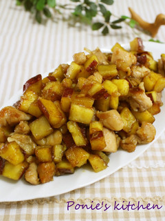 A picture of Diced Sweet Potato and Chicken Chinese-Style Stir Fry.