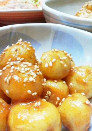 A picture of Cooked with a Pressure Cooker: Fresh Potatoes with Sweet Miso.