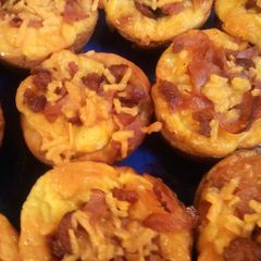 A picture of 3 meat Breakfast Cups.