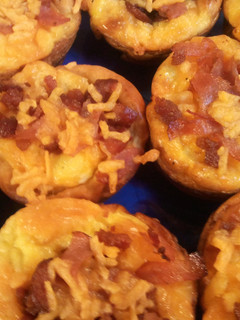 A picture of 3 meat Breakfast Cups.