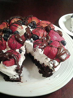 A picture of Berry Brownie Torte.