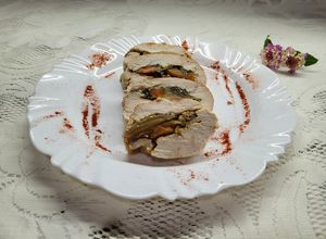 Una foto de Pollo arrollado