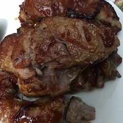 A picture of BBQ country style ribs in the Ninja foodie.