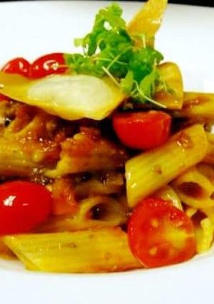 A picture of Arrabiatta pasta(Vegan Pasta).