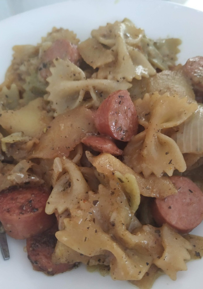 Una foto de Pasta con manzana a la cerveza