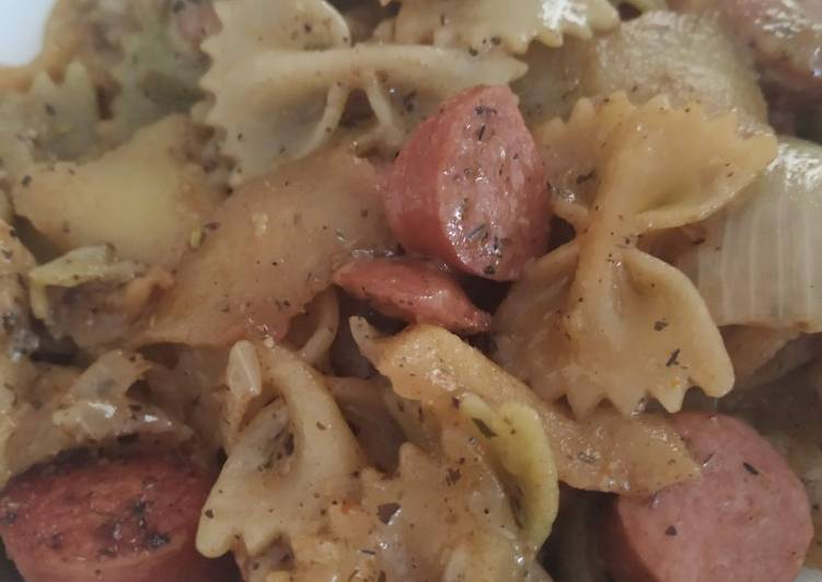 Pasta con manzana a la cerveza
