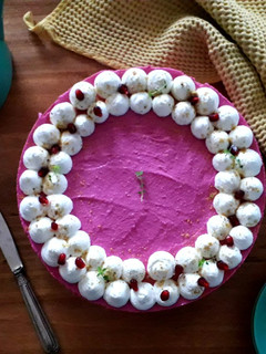 Foto di Cheesecake barbabietola e pistacchi