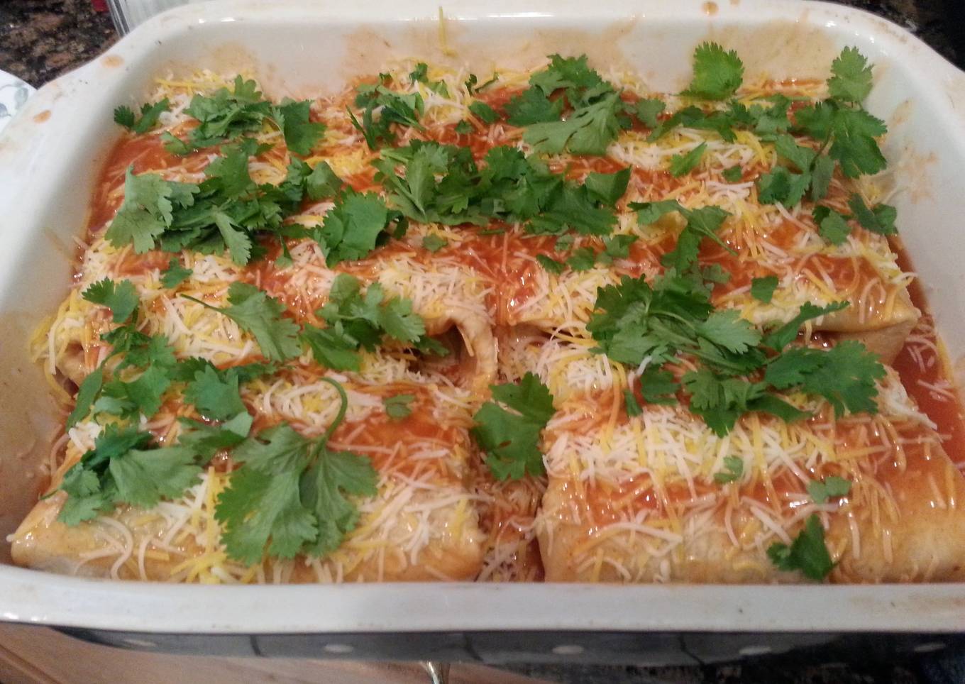 Beef, Bean & Cheese Enchiladas