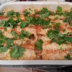 A picture of Beef, Bean & Cheese Enchiladas.
