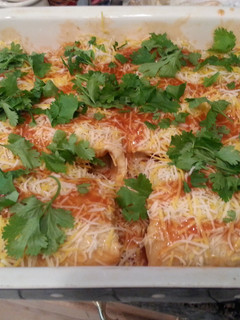 A picture of Beef, Bean & Cheese Enchiladas.