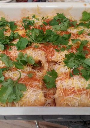 A picture of Beef, Bean & Cheese Enchiladas.