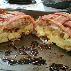 A picture of Breakfast Wrapped in Bacon.